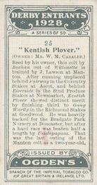 1928 Ogden's Derby Entrants #25 Kentish Plover Back